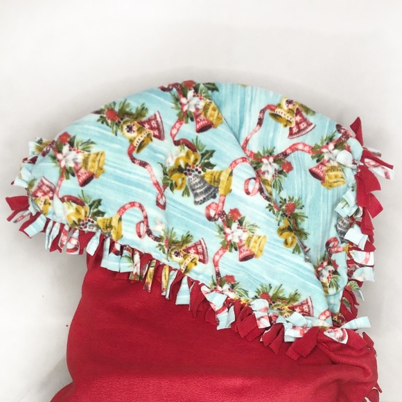 Gold Christmas Bells Handmade Tie Blanket - Picture 2 of 3